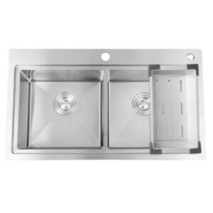 CHẬU RỬA BÁT 2 HỐ GIẬT BẬC DIZADO DZD8248.3.GB1