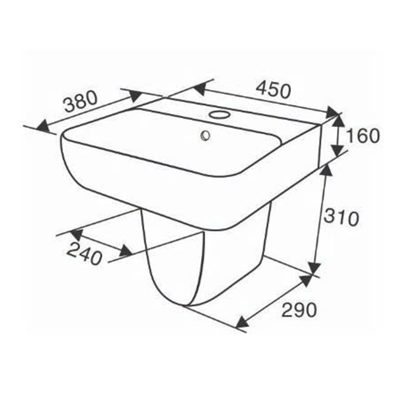 CHẬU LAVABO VUÔNG & CHÂN VUÔNG DIZADO DZDC09 - Ảnh 2