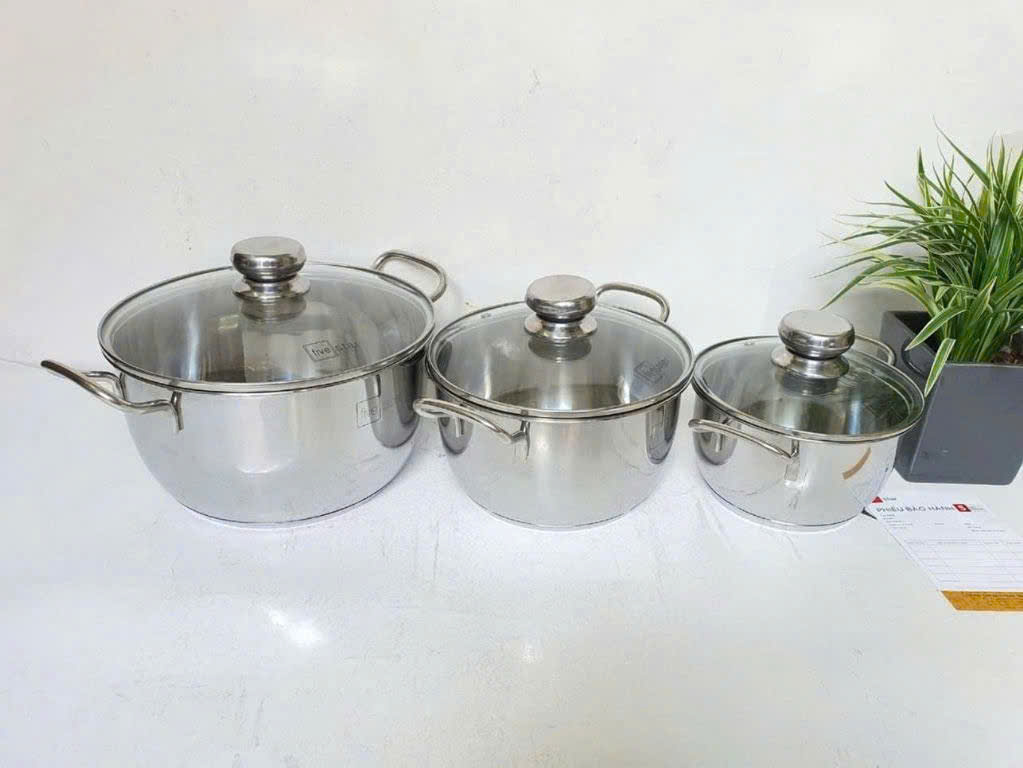 Bộ nồi 3 món inox 304